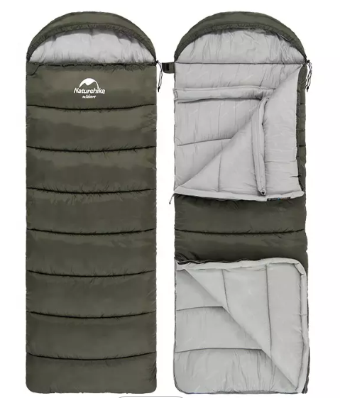 Мешок спальный Naturehike U350S, (190х30)х75 см, (левый) (ТК: -3C), темно-зеленый
