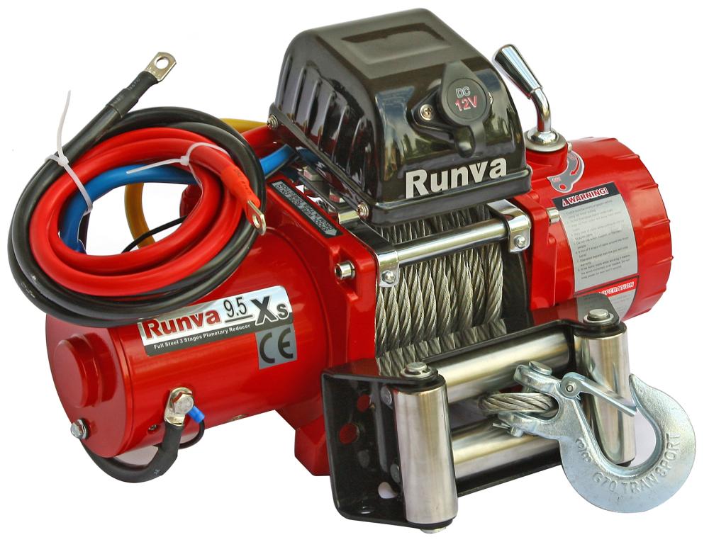 Лебёдка автомобильная электрическая 12V Runva 9500 lbs 4350 кг короткий барабан Лебёдка автомобильная электрическая 12V Runva 9500 lbs 4350 кг короткий барабан
