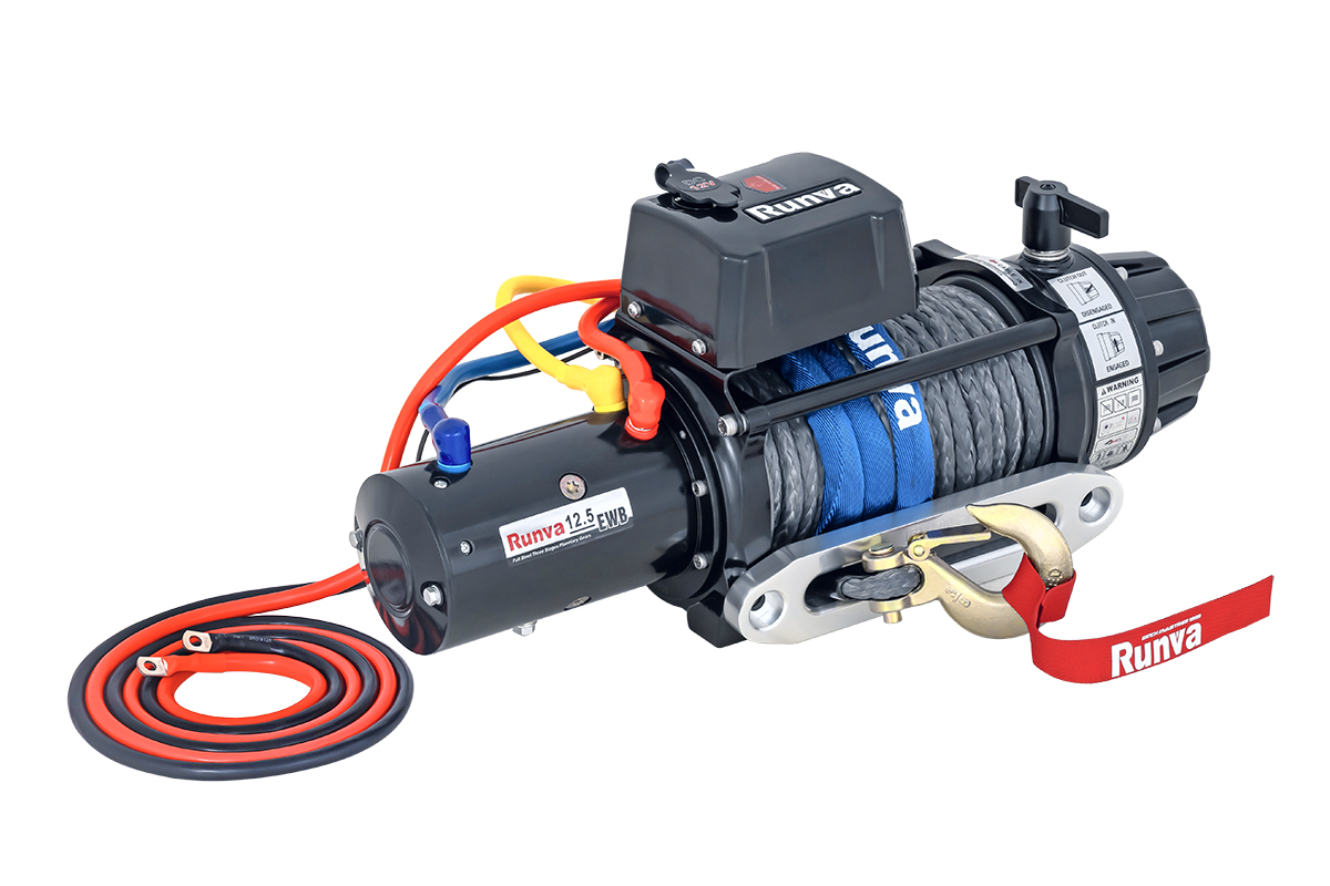 Лебёдка автомобильная электрическая 12V Runva EWB12500SSR 5670 кг (влагозащищенная) синтетический трос