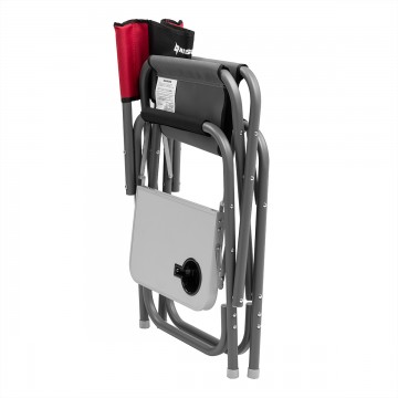 Кресло директорское NISUS с откидывающимся столиком (серый/красный/черный)