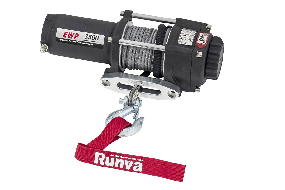 Лебёдка электрическая 12V Runva 3500A lbs 1588 кг (синтетический трос) Лебёдка электрическая 12V Runva 3500A lbs 1588 кг (синтетический трос)
