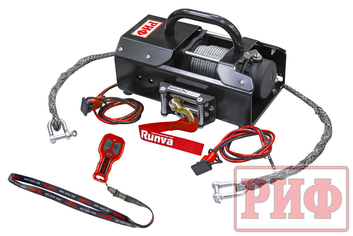 Лебёдка переносная РИФ 4500U c малой площадкой, стальной трос