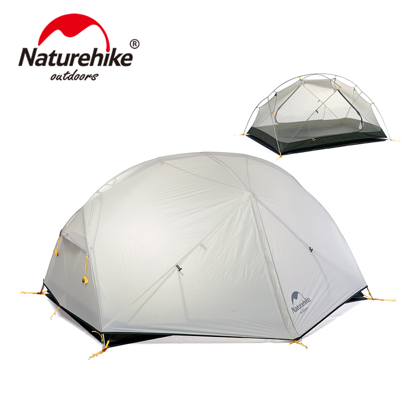 Палатка Naturehike Mongar Si 2-местная, алюминиевый каркас, сверхлегкая, серая