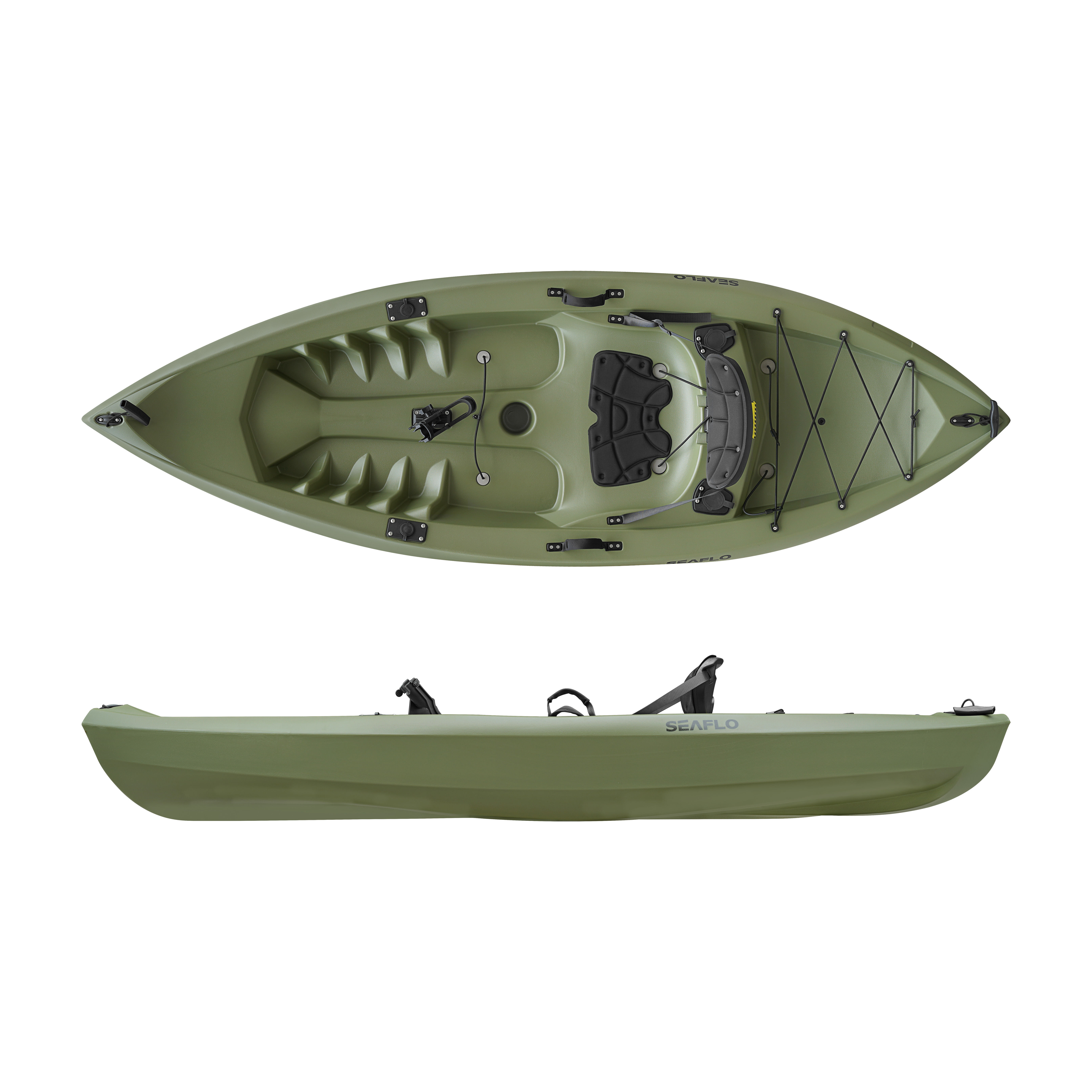 Каяк SEAFLO  Big Pike рыболовный 8 (244 см), оливково-зеленый