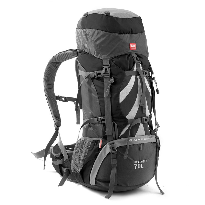 Рюкзак туристический Naturehike 70 л, черно-серый