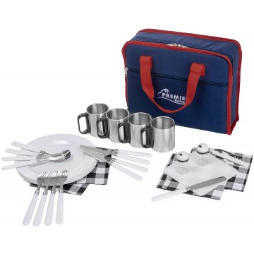 1 Набор для пикника PREMIER на 4 персоны (синий/красный)