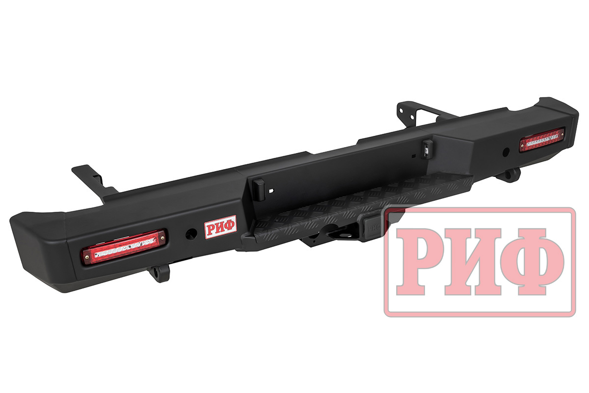 Бампер РИФ силовой задний JAC T6, SOLLERS ST6 с квадратом под фаркоп и фонарями