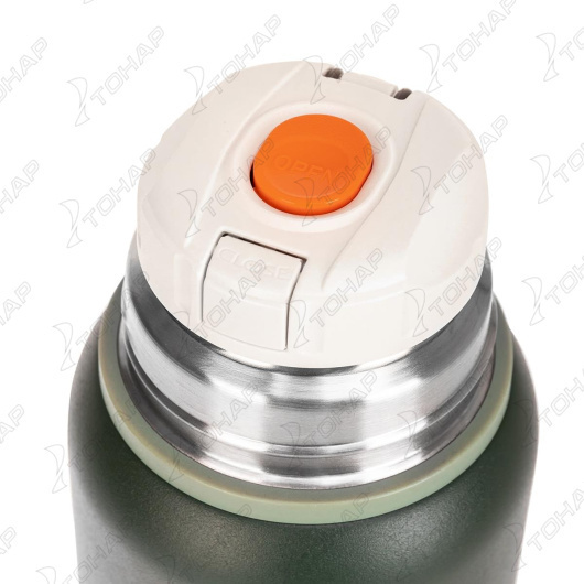 4 Термос ТОНАР 900ML хаки (пробка-ситечко, крышка-кружка, ремешок)
