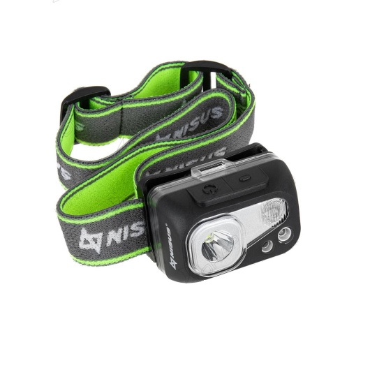 Фонарь налобный NISUS водонепроницаемый 300LM, IPX7, USB