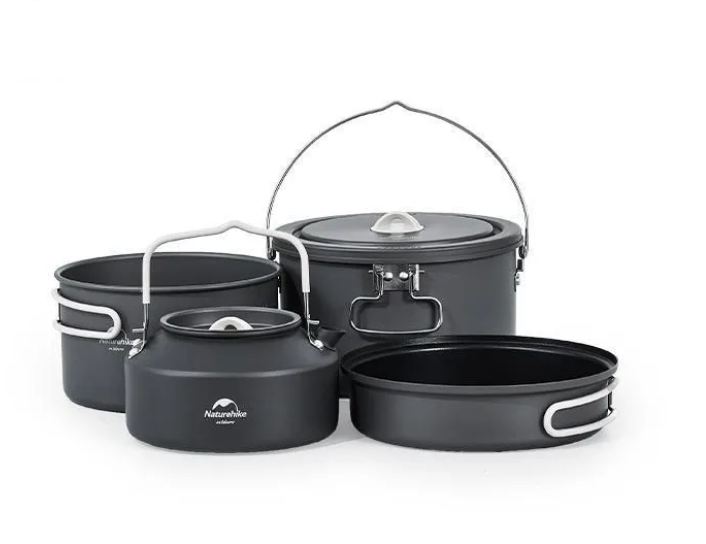 Набор посуды Naturehike туристический 4 в 1 (с чайником) Набор посуды Naturehike туристический 4 в 1 (с чайником)