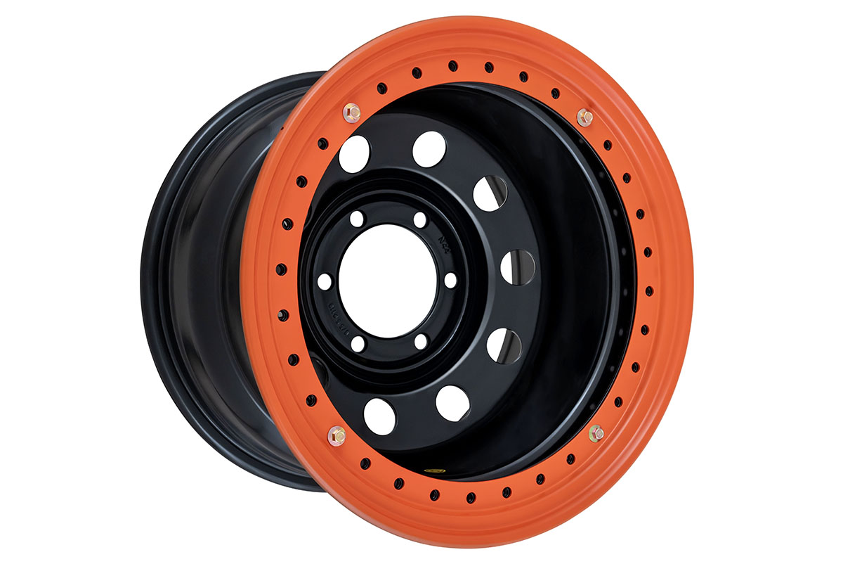 Диск усиленный стальной черный 6x139,7 10xR16 d110 ET-44 с бедлоком (оранжевый)