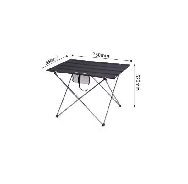Стол туристический Naturehike алюминиевый, 75х55х52 см, складной, черный
