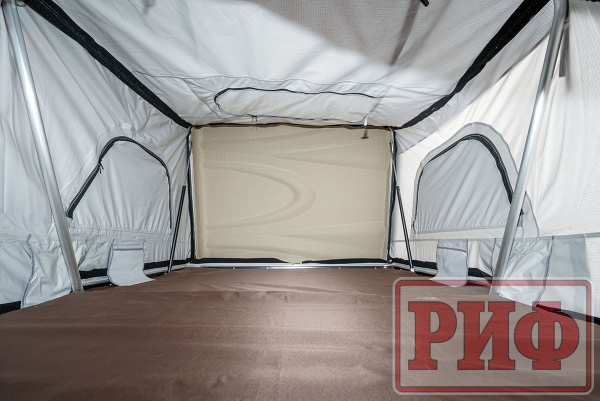 Палатка на крышу автомобиля РИФ Hard RT03-165W, корпус черный, тент серый