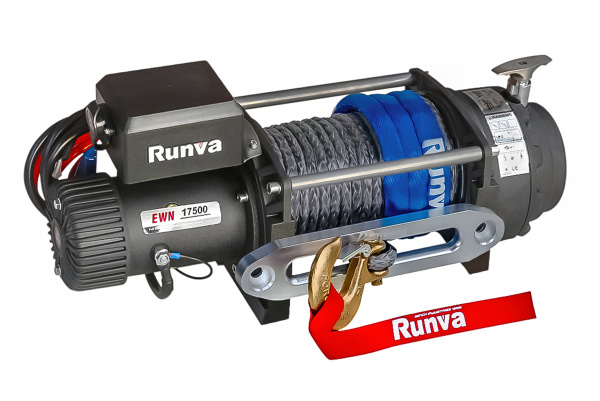 Лебёдка электрическая (индустр.) 12V Runva EWN17500USR 7960 кг синтетический трос