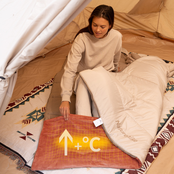 Мешок спальный Naturehike Envelope M400 с подогревом, (190+30)х80 см, (правый) (ТК: -1C), коричневый