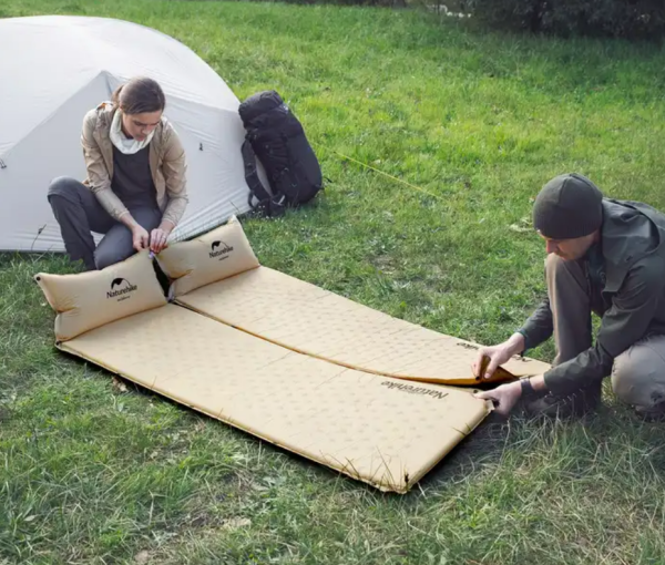 5 Коврик самонадувающийся с подушкой Naturehike, 296х65х3 см, синий