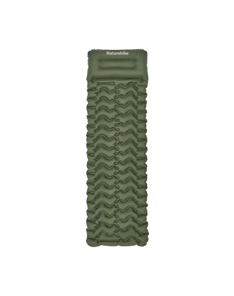 Коврик надувной Naturehike FC01 200х60х6,5 см, с подушкой, зеленый