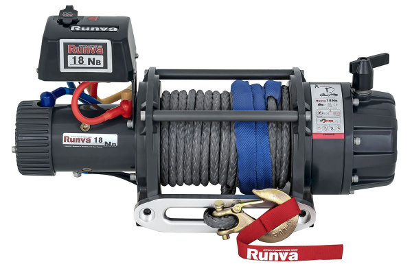 Лебёдка автомобильная электрическая 12V Runva EWB18000SSR влагозащищенная, синтетический трос