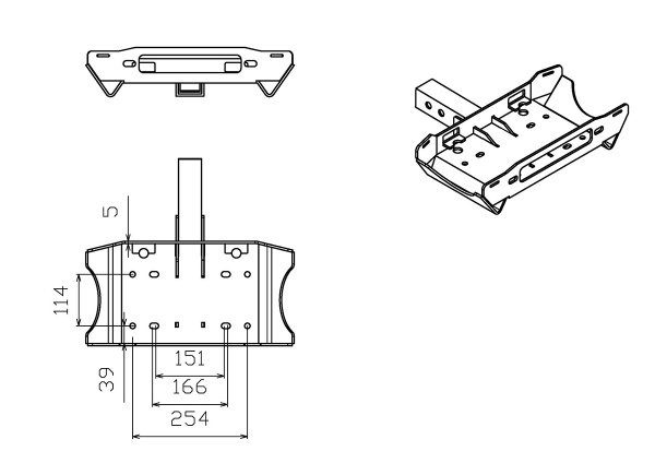 Площадка съёмная РИФ для переносной лебёдки под квадрат, облегчённая, с ручками