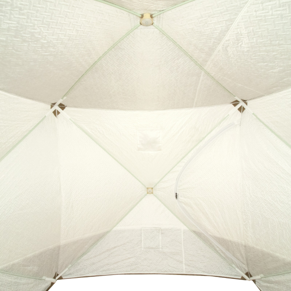 Палатка зимняя куб СЛЕДОПЫТ "Premium" 2,1х2,1 м, 3 слоя, 2 двери, цв. оливковый/белый