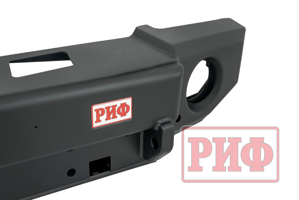 Бампер РИФ силовой передний Jeep Wrangler JL 2018+ под штатные фары, без защитной дуги (для а/м с низкими перед. крыльями)