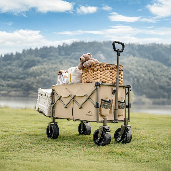Тележка туристическая Naturehike Light 76х45х93 см, 70+50 л, бежевая
