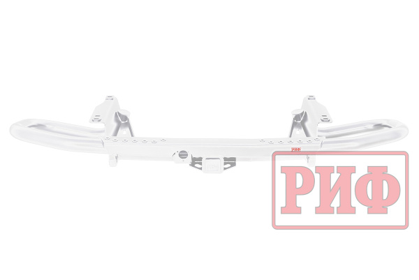 Бампер РИФ силовой задний Toyota Land Cruiser Prado 150 c квадратом под фаркоп (белый)