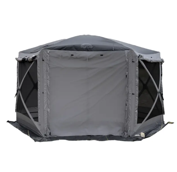 Шатер Wild Land Hub screen house 600 LUX, черно-серый