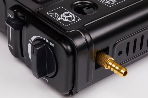 Плита газовая TOURIST KERAMIK GURU PLUS, портативная, керамическая, с переходником, в кейсе