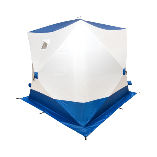 2 Палатка зимняя куб СЛЕДОПЫТ, 2,15х2,15 м, 3 слоя, синий/белый