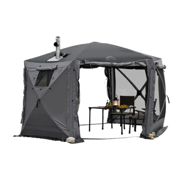 Шатер Wild Land Hub screen house 600 LUX, черно-серый