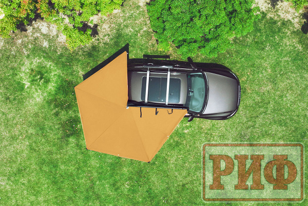 Маркиза автомобильная РИФ веерная, безопорная 2,0х2,0 м (правая)