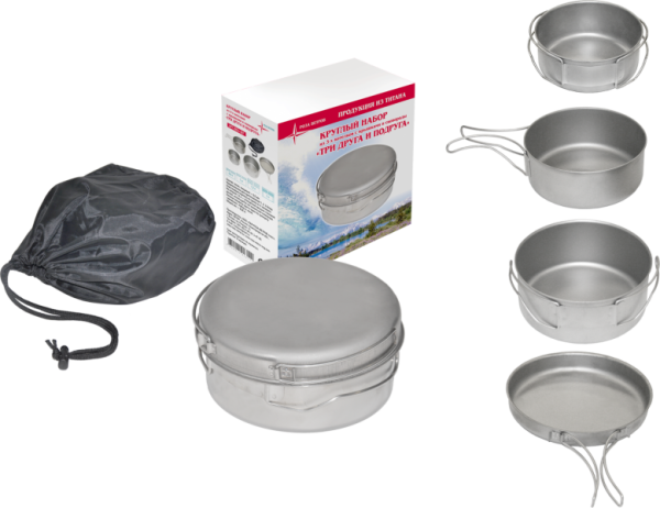 Набор круглых котелков (1,2;1,0;0,6 л) 