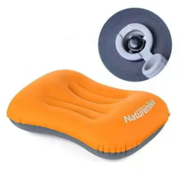 2 Подушка туристическая надувная Naturehike 42x32x11см, оранжевая