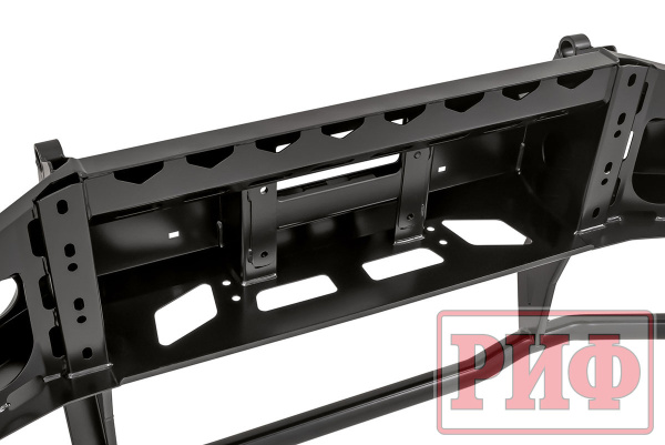 Бампер РИФ силовой передний Toyota Land Cruiser 76/78/79 2007-2024 c доп. фарами и защитной дугой, с площадкой под лебедку