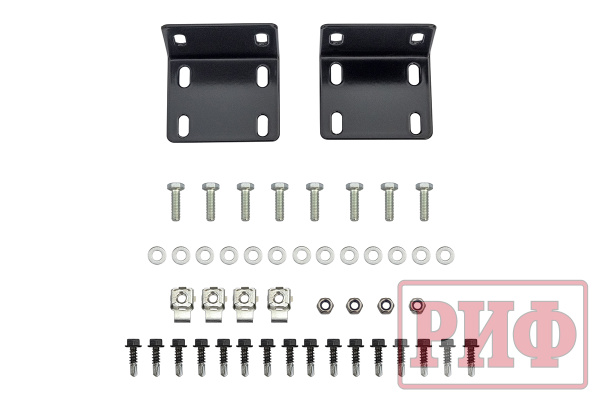 Бампер РИФ силовой передний Mitsubishi Pajero Sport 2015-2020 под доп. фары, с защитой бачка омывателя (фары в комплект не входят)