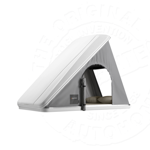 5 Палатка на крышу автомобиля AUTOHOME COLUMBUS VARIANT MEDIUM GRAY X-LONG, тент серый, лестница 215