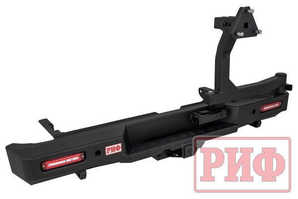 Бампер РИФ силовой задний JAC T6, SOLLERS ST6 с квадратом под фаркоп, калиткой и фонарями