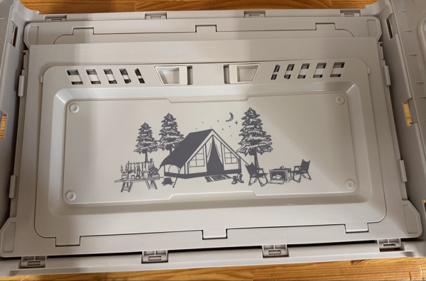 Ящик туристический Naturehike 50 л, трансформер, со столешницей, бежевый (уценка)