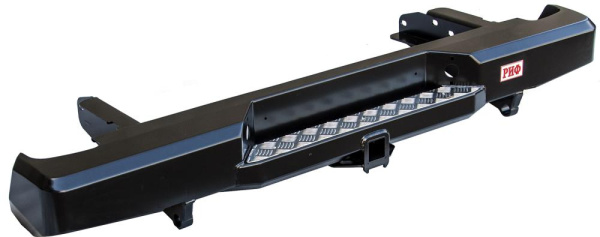 Бампер РИФ силовой задний Nissan NP300 до 2010 (кузов 1400 мм) с квадратом под фаркоп