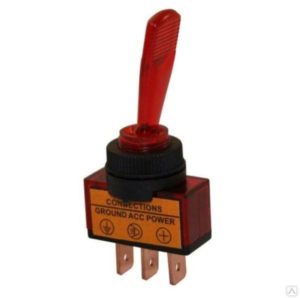 Тумблер 12V 20А, красный