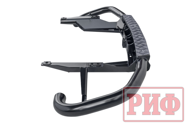 Бампер задний силовой/защита штатного бампера РИФ Toyota Land Cruiser Prado 120 c квадратом под фаркоп