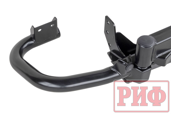 Бампер силовой/защита штатного бампера РИФ УАЗ Патриот 2015+ c квадратом под фаркоп и калиткой, стандарт