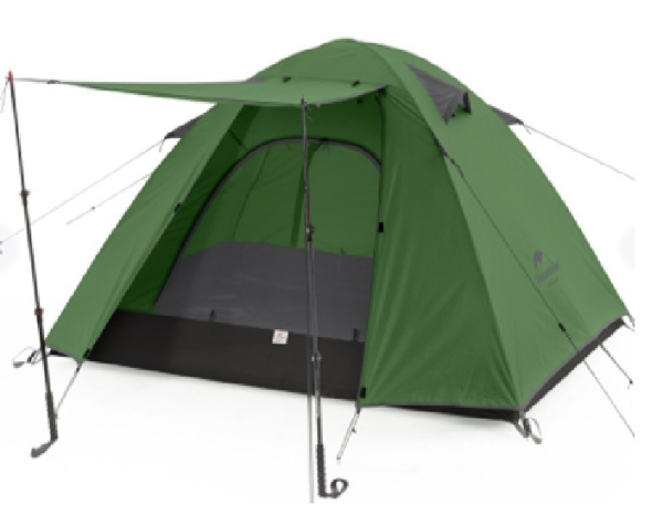 Палатка Naturehike P-Series 2-местная, алюминиевый каркас, зеленая
