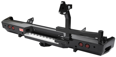 Бампер РИФ силовой задний Toyota Tundra 2007-09.2013 с квадратом под фаркоп, калиткой и фонарями