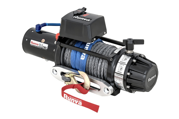 Лебёдка электрическая 12V Runva 12500 lbs 5720 кг (влагозащищенная) синтетический трос