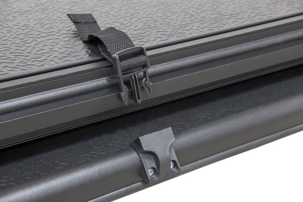 Крышка кузова Nissan Navara 2007-2013, трёхсекционная, алюминиевая, черная