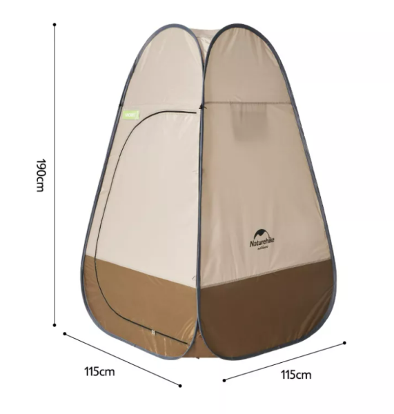 2 Палатка Naturehike быстрораскрываемая, душ-туалет, коричневый
