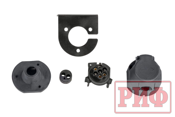 Бампер РИФ силовой задний Mitsubishi L200 2019-2022 с квадратом под фаркоп и фонарями