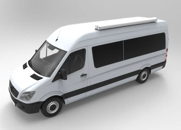 1 Маркиза автомобильная РИФ 3,5х2,5 м кассетная,  привод механический, электромотор, корпус белый